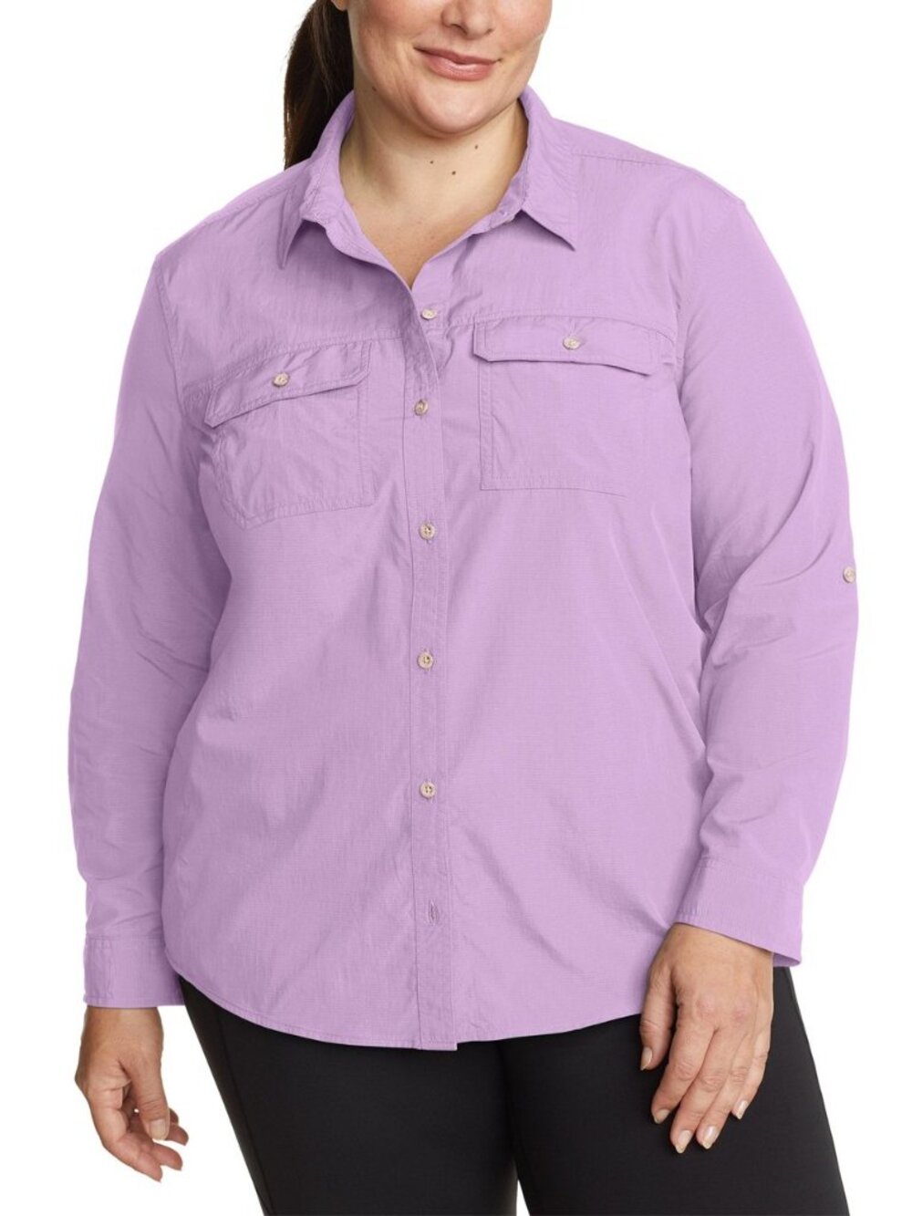 Eddie Bauer Women's Ripstop Shirt | XXL | Purple | UPF 50 Hiking Top | NWT